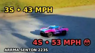 Arrma Senton 223S SPEED TEST 🚀 43 MPH on 3S | 53 MPH on 4S (Zeee LiPo)