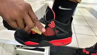 How To Clean Air Jordan Red Thunder 4’s 🔥