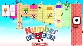 THE NUMBERBLOCKS SUPER RECTANGLE CLUB 12 TO 100 | ADDITION | LEARN TO COUNT | hello george