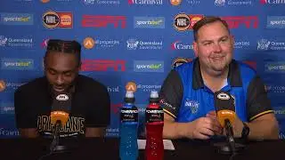Justin Schueller and James Batemon press conference vs South East Melbourne Phoenix Round 12,  NBL25