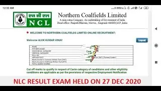 NCL RESULT DECLARED EXAM HELD ON 27.10.2020. ASSISTANT FOREMAN AND TECHNICIAN FILTER NCL RESULT.