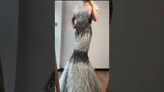 Mermaid Evening Dresses  Luxury Crystal Feathers  Formal Gowns