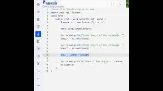 Area of rectangle program in Java 
