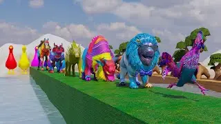 Tiger Buffalo Mammoth Lion Elephant Gorilla Cow Hippo pato gm animation peppa pig cartoon Cage Game