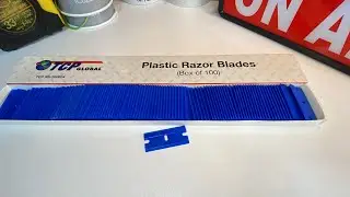 TCP Global 100 Piece Plastic Razor Scraper Blades Extra Sharp Remove Decal Sticker Adhesive Glass