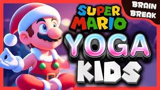 🔴​MARIO CHRISTMAS YOGA 🧘&zwj;♀️ calming yoga for kids | Winter Brain Break | Cosmic GoNoodle inspired