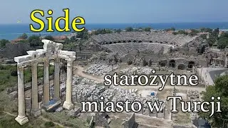 Side - wspaniałe starożytne miasto na ujęciach z drona - Turcja 4K