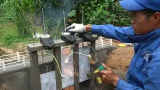 Mini  Dam Construction With Six Gates Water Discharge