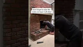 DIY brick fireplace updates! Makes the room so much brighter! #DIY #remodel #farmhouse #satisfying