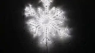 Cristallo di neve con struttura in alluminio 60x52cm con doppio tubo led bianco ghiaccio con flash