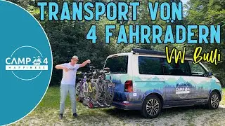 4 Fahrräder Heckträger: Erweiterung für Thule VeloSpace XT3 - Zum Abklappen - VW Bulli T5, T6, T6.1