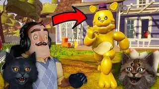 DAYI HELLO NEİGHBOR FREDBEAR OYNUYOR - Yavru Kediyle Tepki