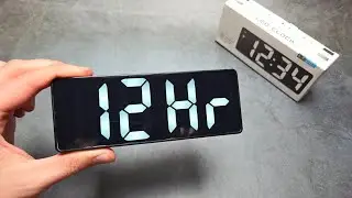 Switch 12 / 24H AM PM Time Format  - LED Clock With Alarm & Large Digital Display GH0712L