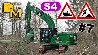 Caterpillar 320 Bagger B&auml;ume 🌳🍁 f&auml;llen auf  Eisenbahn 🚆🚝⚠️👷🏻&zwj;♂️Baustelle S4 HAMBURG #7