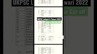 UKPSC Lekhpal & Patwari 2022 Category Wise Cut-off || #ukpsc #lekhpal #patwari #cutoff #shorts