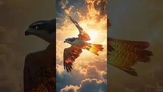 Falcon Soars Through the Clouds with Glowing Wings &ndash; Epic AI Animation #shorts  #shortsvideo