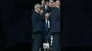 Donald Trump arrives to Pope Francis funeral service
