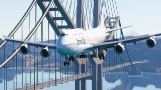 crossing the longest bridge in the world / boeing 747 [ game