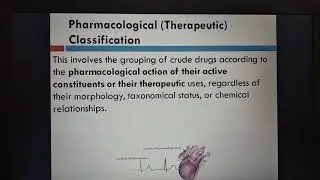 CLASSIFICATION OF CRUDE DRUGS