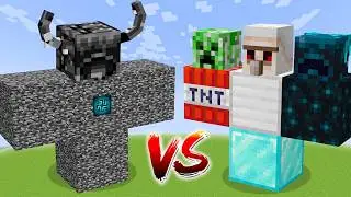 BEDROCK MUTANT WARDEN vs All Minecraft Bosses - Minecraft Mob Battle