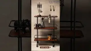 Impress your guests with a stunning Mid Century Bar Cart piece of furniture that packs a punch.
