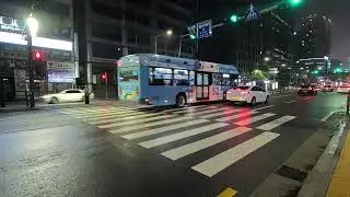 Downtown Busan City At Night - South Korea - Walking Tour HD
