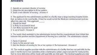 Nursing Home Administration Study Questions And Answers