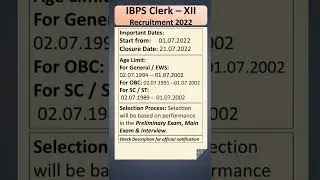 IBPS Clerk Online Form 2022  &brvbar;&brvbar; IBPS Clerk 2022 Form Notification &brvbar;&brvbar; #IBPS #IBPSC_CLERK #bankjobs