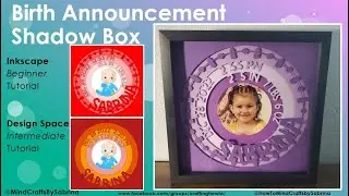 Birth Announcement Shadow Box Inkscape Beginner Tutorial w Design Space snip
