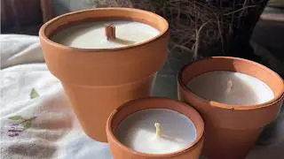 Soy Wax Candles in Terracotta Flower Pots | DIY Beginner Friendly