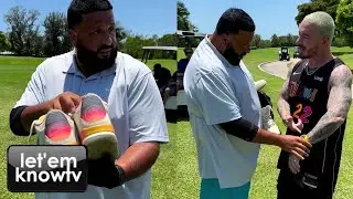 Dj Khaled Checks Out J Balvins Watch After Pressuring Him To Give Him His Sneakers Off His Feet👀