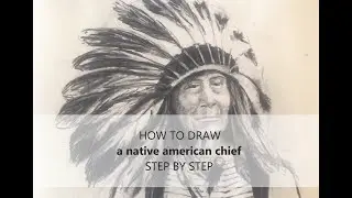HOW TO DRAW a Portrait with Charcoal  | Drawing Tutorial | Native American Indian Chief | Red Cloud