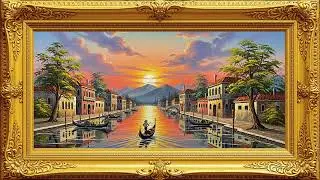 Venice Frame TV Art | Calm Canal View  | Elegant Ambient Screensaver Calm Screen TV 📺