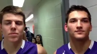 Mitch Listau, left, and Kyle Jensen talk about Waunakee's win over Edgewood