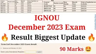 IGNOU 2023 TEE Result Biggest Update Released 🔥 Dec 2023 Exam Result 90% Marks 🤩