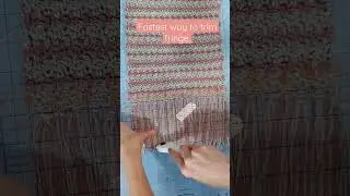 Fastest way to trim fringe. #shorts #crochet #knit