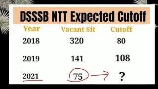 dsssb ntt expected cutoff 2021 | nursery teacher ex. cut off