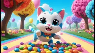 Cookie Cat and the Jellybean Jungle | Sweet Cat Adventure Song for Kids | Jellybean Jungle Rhyme