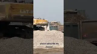 komatsu excavator loading crusher stone#excavator #truck #komatsu