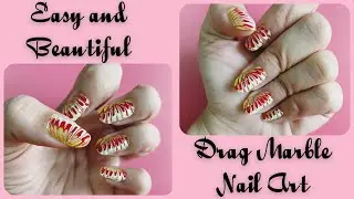 Drag Marble Nail Art | Water marble effect | Using toothpick | Easy&Beautiful |Vincy&rsquo;s Vault #shorts