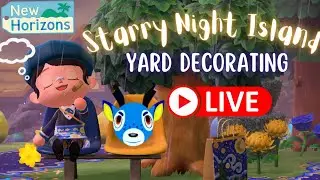 🔴 LIVE Starry Night Yard Decorating | Animal Crossing New Horizons