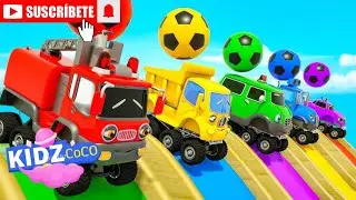 Color Ball Pipe Surprise! 🚗🎉 Vehicles Do Their Jobs After Color Change 🌈 l @KidzCoCo-m9u 