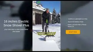 Убирайте снег быстрее с беспроводной лопатой для снега iToolMax Cordless 16
