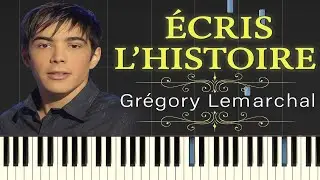 Écris l'histoire - Grégory Lemarchal Piano Tutorial Synthesia