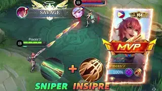 INSPIRE + SNIPER = AUTOWIN!! | INSANE ATTACK SPEED | BEATRIX BEST SPELL | MLBB