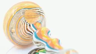 Spiral Drop Glass Pipe w/ Super Large Bowl - Puffing Bird