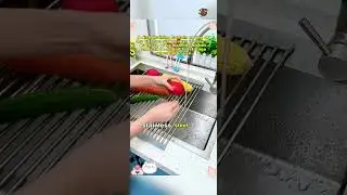 Foldable Over-Sink Dish Drying Rack with Removable Mat