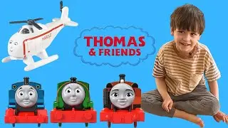 Thomas & Friends Trackmaster Big Engine Race With Super Helicopter Harold Helipad
