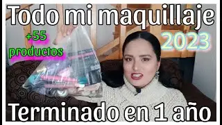 Un a&ntilde;o de maquillaje terminado m&aacute;s de 50 productos #corderitomiriam #empties
