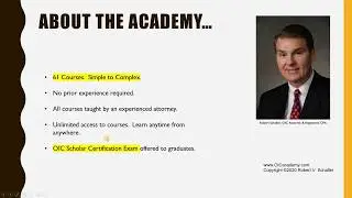 Attorney Robert Schaller Introduces the National Offer in Compromise Academy